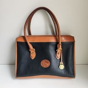 Vintage Dooney & Bourke Black and Brown Handbag
